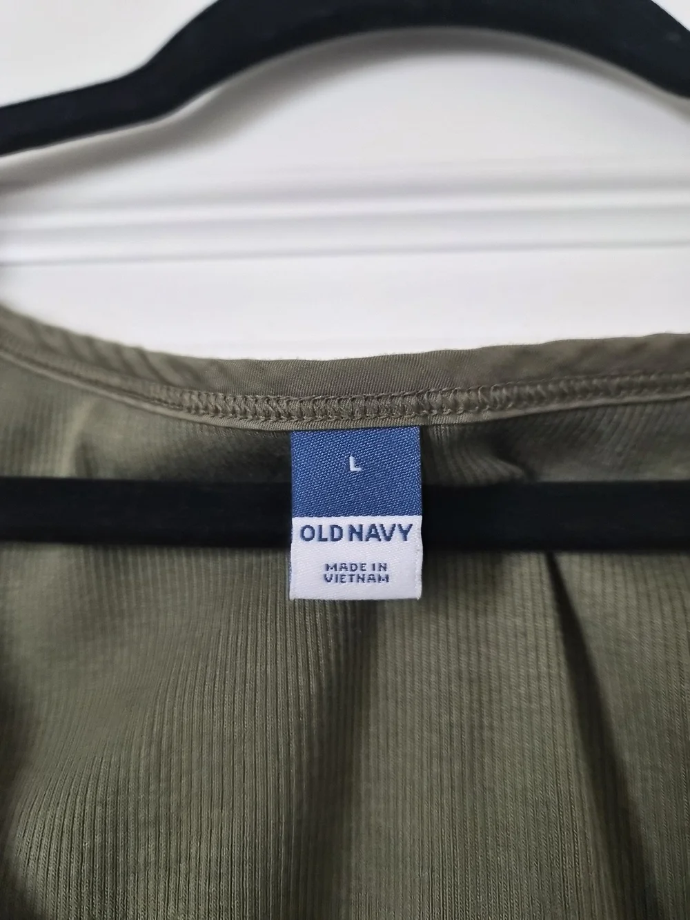 Old Navy Olive Puff-Sleeve Henley Top